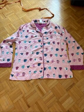 Munki Munki Pink Cup & Mug Print Pajama Top. NWOT